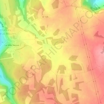 En Combe Saint-Geosmes topographic map, elevation, terrain