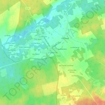Le Grand Clos topographic map, elevation, terrain