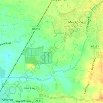 Wymott topographic map, elevation, terrain