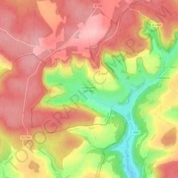Lamargelle-aux-Bois topographic map, elevation, terrain