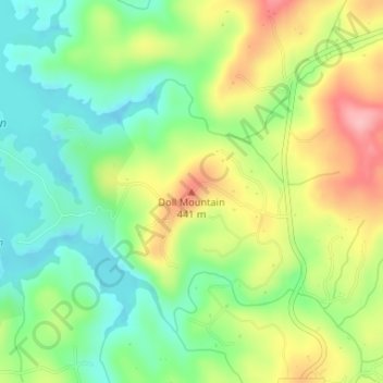 Doll Mountain topographic map, elevation, terrain