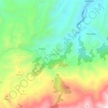Drakona topographic map, elevation, terrain