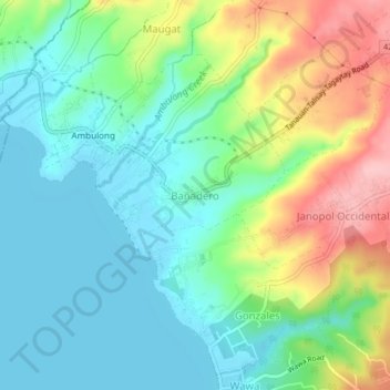 Bañadero topographic map, elevation, terrain