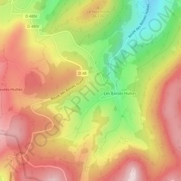 Sombrevoir topographic map, elevation, terrain
