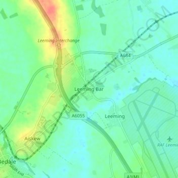Leeming Bar topographic map, elevation, terrain