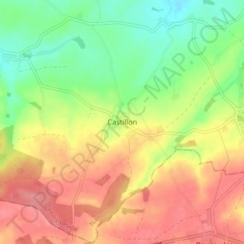 Castillon topographic map, elevation, terrain