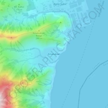 Kinabuksan topographic map, elevation, terrain