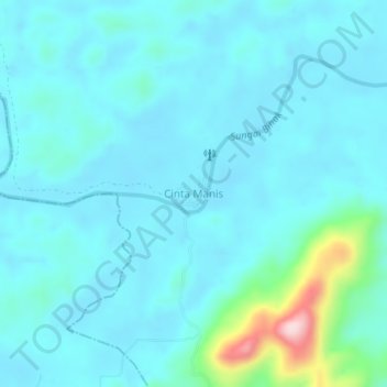 Cinta Manis topographic map, elevation, terrain