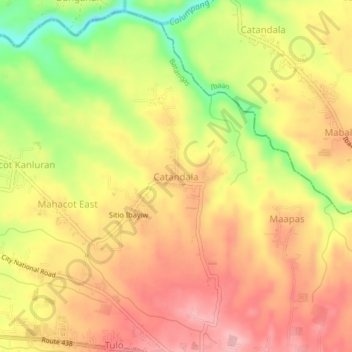 Catandala topographic map, elevation, terrain