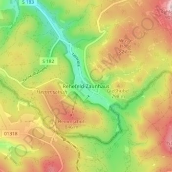 Rehefeld-Zaunhaus topographic map, elevation, terrain