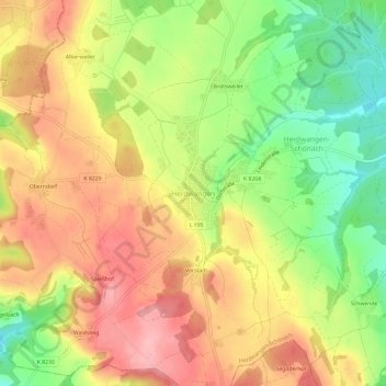 Herdwangen topographic map, elevation, terrain