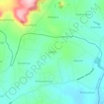 Kidoti topographic map, elevation, terrain