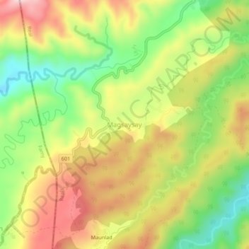 Magsaysay topographic map, elevation, terrain