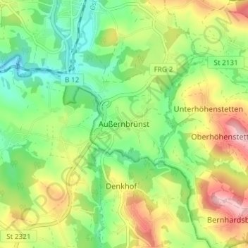 Außernbrünst topographic map, elevation, terrain