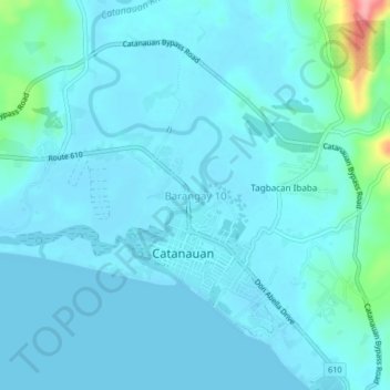 Barangay 10 topographic map, elevation, terrain