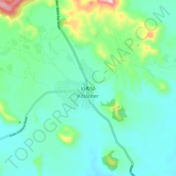 Injibara topographic map, elevation, terrain