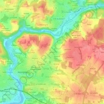 Lalumec topographic map, elevation, terrain