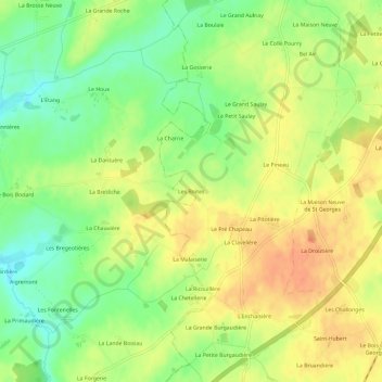 Les Boites topographic map, elevation, terrain