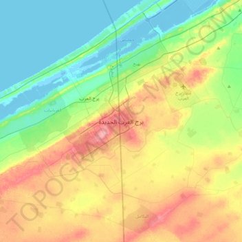 New Borg El Arab topographic map, elevation, terrain