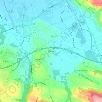 Chanaix topographic map, elevation, terrain