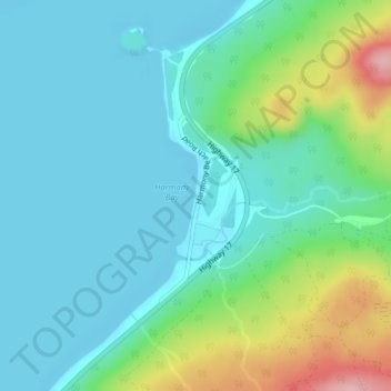 Harmony Beach topographic map, elevation, terrain
