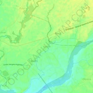 Balite topographic map, elevation, terrain