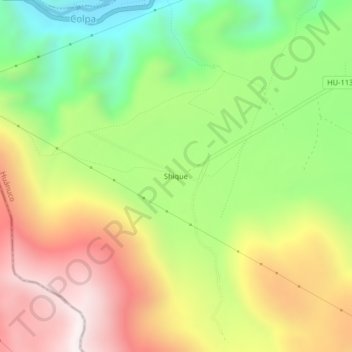 Shique topographic map, elevation, terrain