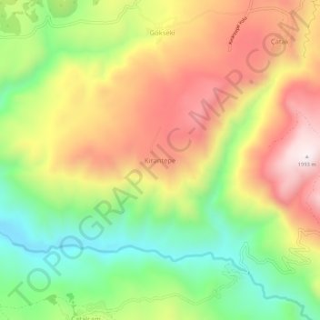 Kırantepe topographic map, elevation, terrain
