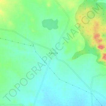 Alkoda topographic map, elevation, terrain