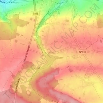 Bambois topographic map, elevation, terrain