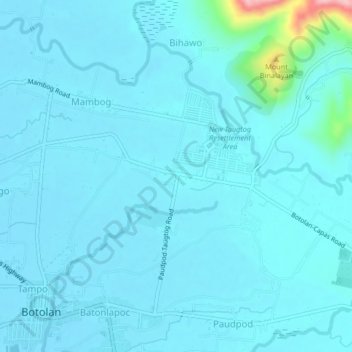 Taugtog topographic map, elevation, terrain