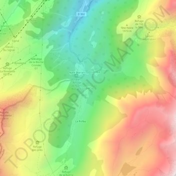La Giettaz topographic map, elevation, terrain