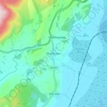 The Green topographic map, elevation, terrain