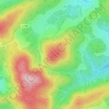 Oren topographic map, elevation, terrain