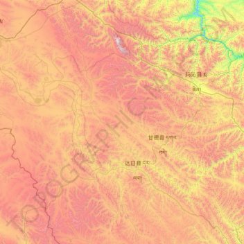 Golog topographic map, elevation, terrain