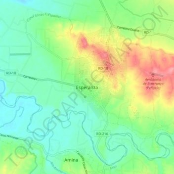 Esperanza topographic map, elevation, terrain