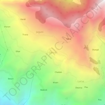 Dansa topographic map, elevation, terrain