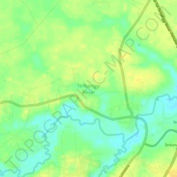 Terbanggi Besar topographic map, elevation, terrain