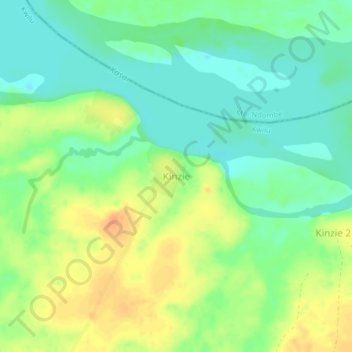 Kinzie topographic map, elevation, terrain