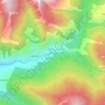 Jamroli topographic map, elevation, terrain