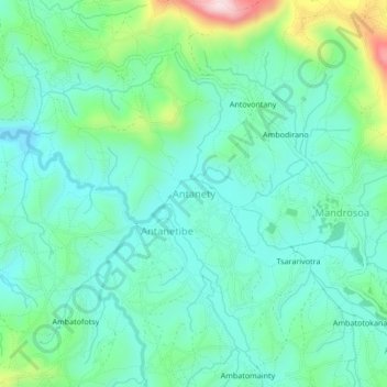 Antanety topographic map, elevation, terrain