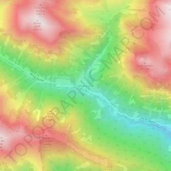 San Giacomo topographic map, elevation, terrain