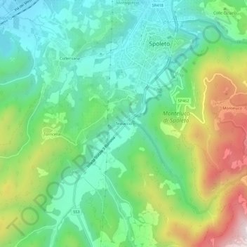 Testaccio topographic map, elevation, terrain