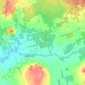 Campbellcroft topographic map, elevation, terrain