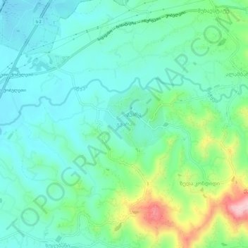 Gvara topographic map, elevation, terrain