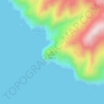 Fish topographic map, elevation, terrain