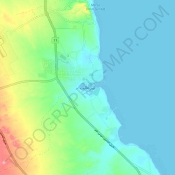 Port Ghalib topographic map, elevation, terrain