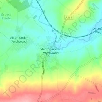 Shipton-under-Wychwood topographic map, elevation, terrain