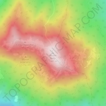 Monte Pelpi topographic map, elevation, terrain