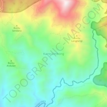 Karre Limbong topographic map, elevation, terrain